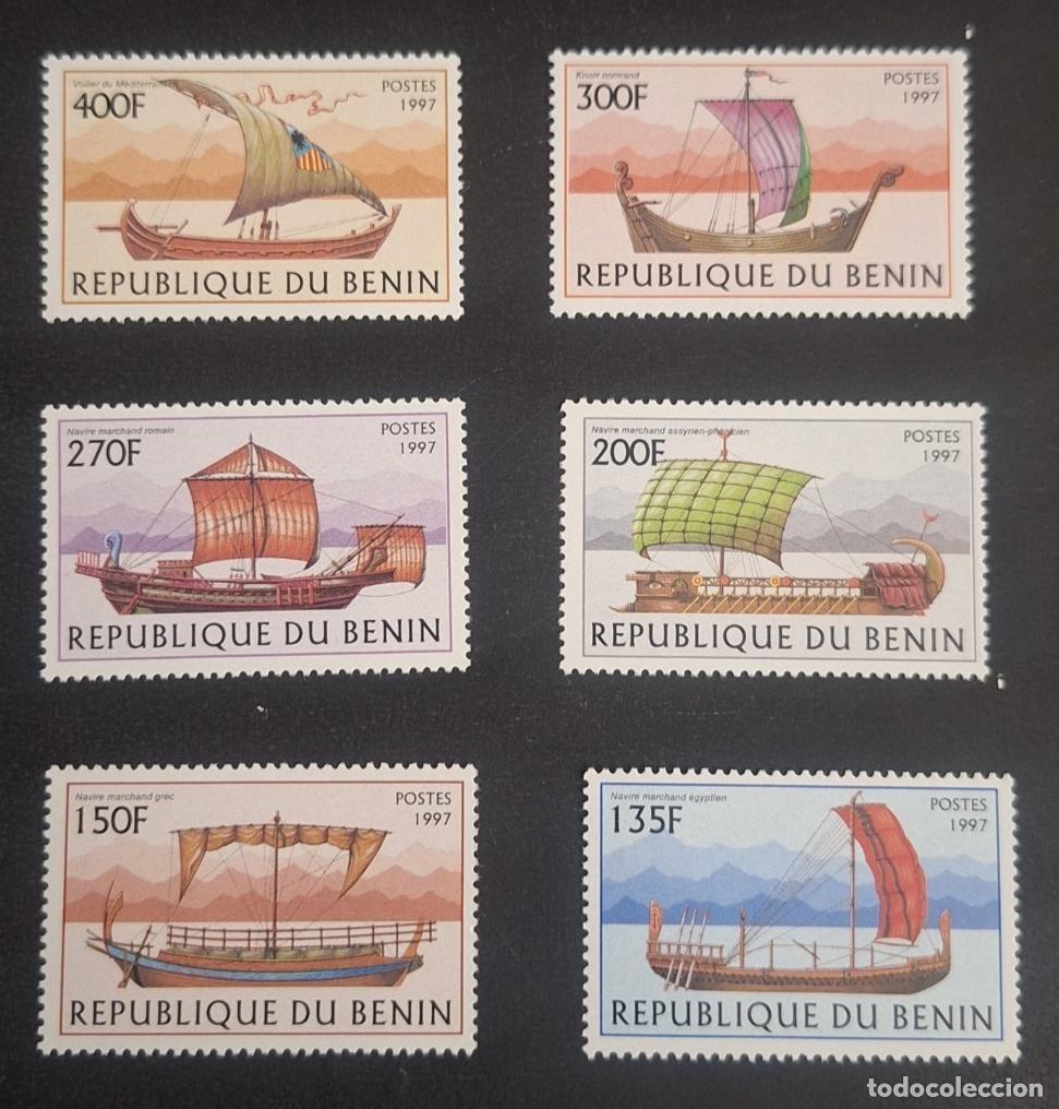 Sellos: Ben&iacute;n 1997 Mi. 971-976 barcos antiguos veleros embarcaciones mercantes