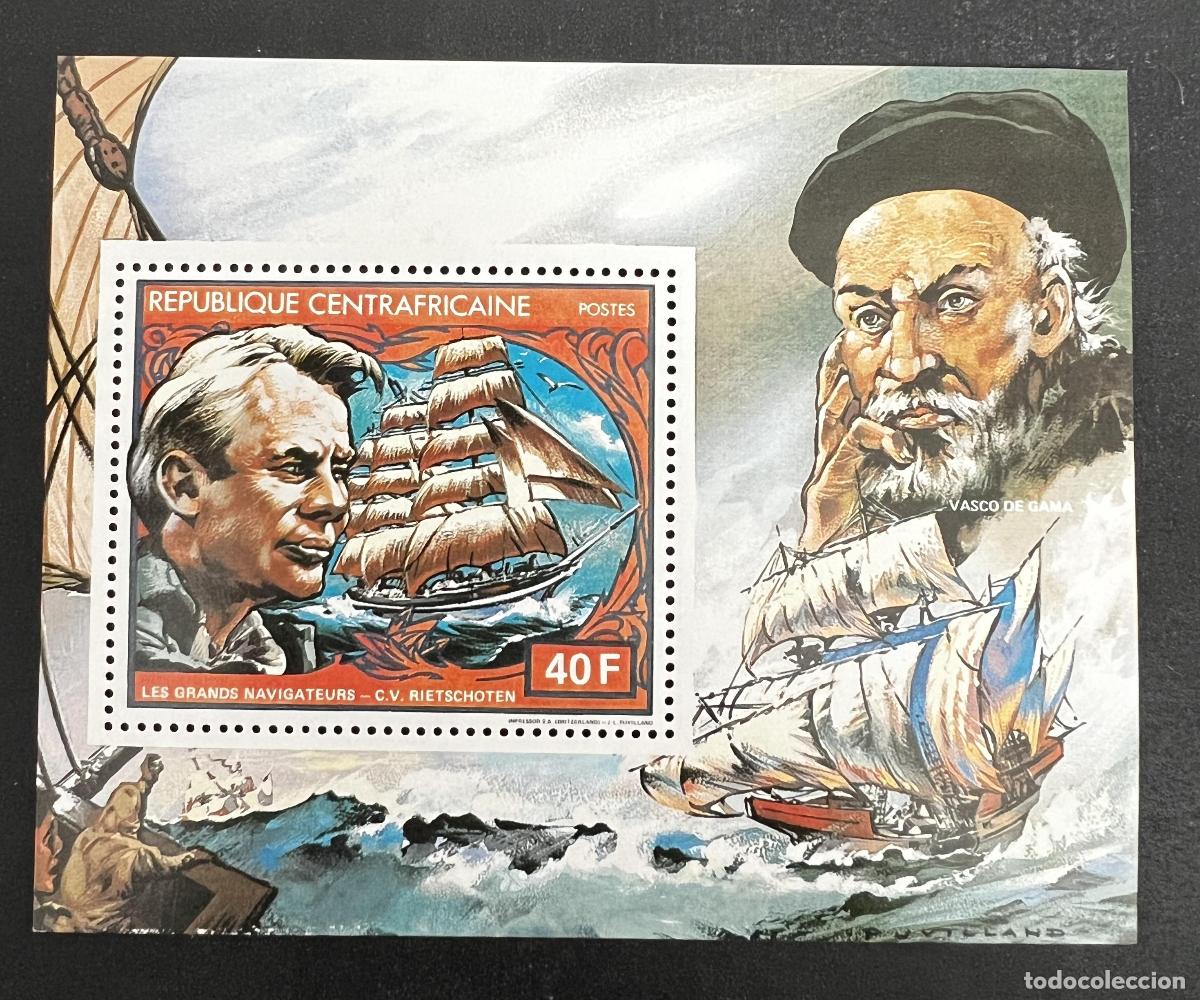 Sellos: Centro&aacute;frica 1981 Mi. Bl. 767 Navegantes Rietschoten Vasco de Gama