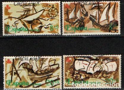 Sellos: EDIFIL 3079/82, V CENTENARIO DESCUBRIMIENTO DE AMERICA NAVIOS DEL SIGLO XVI, USADO, SERIE COMPLETA