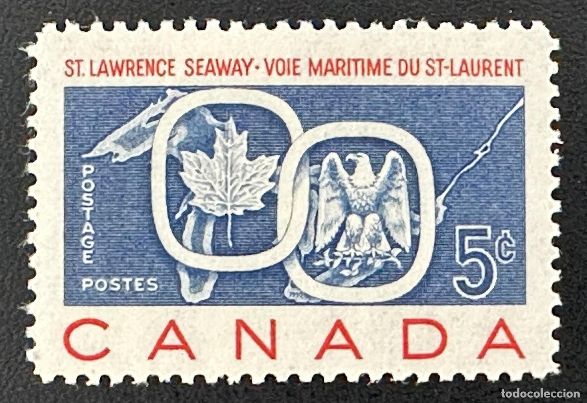 Sellos: Canad&aacute; 1959 Mi. 334 emisi&oacute;n conjunta V&iacute;a Mar&iacute;tima del San Lorenzo