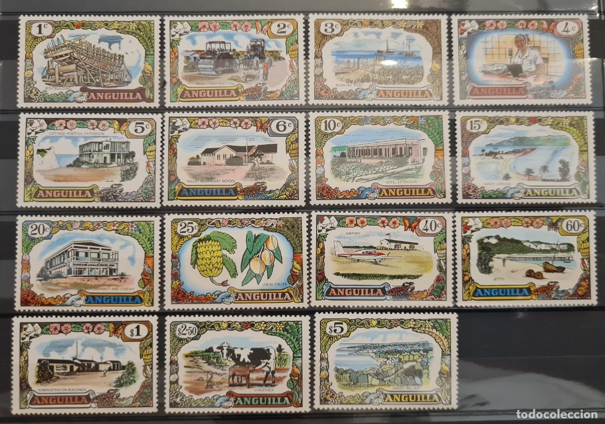 Briefmarken: Serie completa de sellos nuevos de Anguilla 1970: embarcaciones