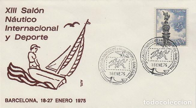 Sellos: A&Ntilde;O 1975, SALON NAUTICO DE BARCELONA, EN SOBRE DE ALFIL