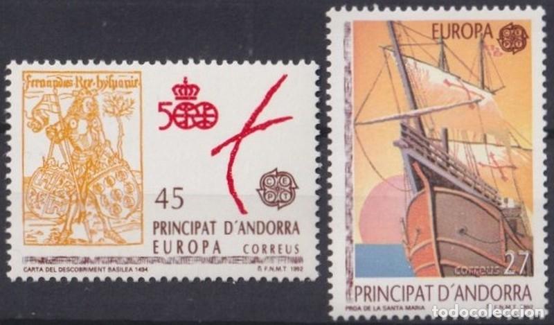 Stamps: F-EX64292 ANDORRA MNH 1992 DISCOVERY OF AMERICA SANTA MARIA SHIP.