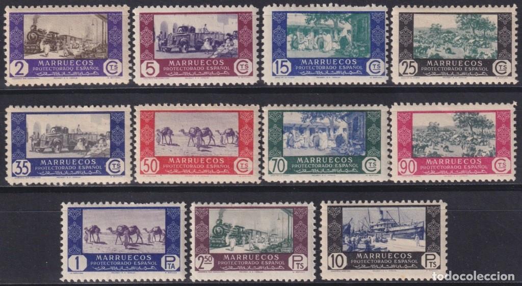 Briefmarken: F-EX61290 SPANISH MOROCCO ORIGINAL GUM 1948 LANDSCAPE RAILROAD SHIP CAMEL.