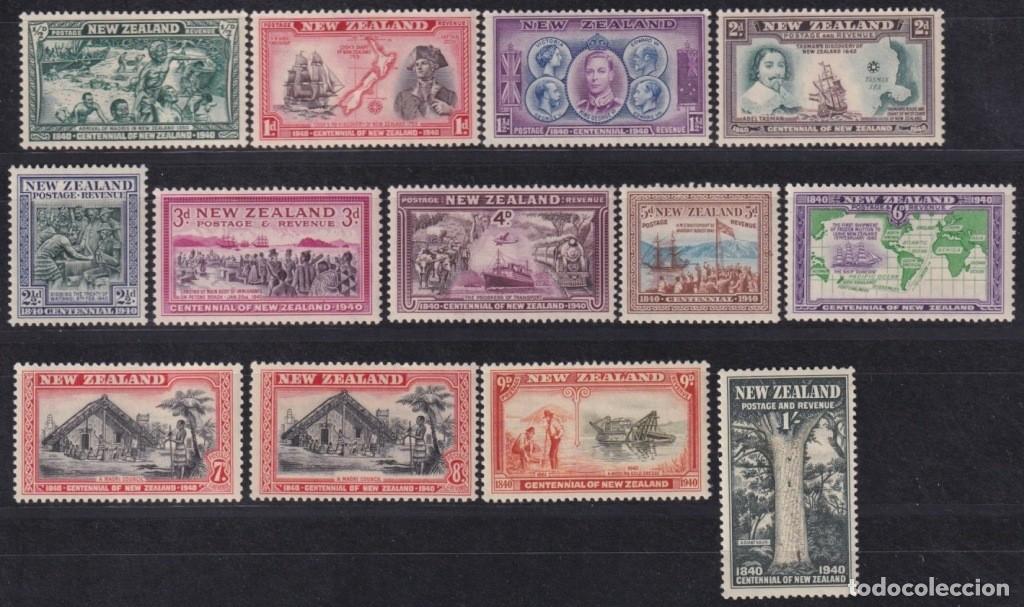 Briefmarken: F-EX61914 NEW ZEALAND MH 1940 SET RAILROAD INDIGENOUS SHIP TREE CANOES.