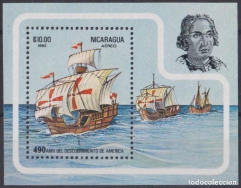 Briefmarken: F-EX61796 NICARAGUA MNH 1992 DISCOVERY VOYAGE OF COLUMBUS SAILING SHIP.