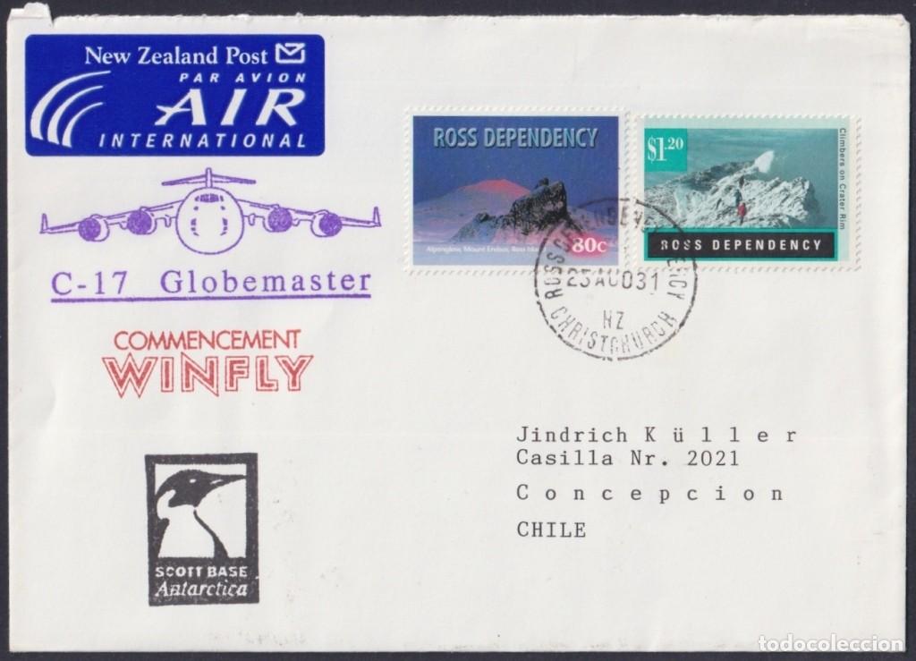 Briefmarken: F-EX64186 ROSS DEPENDENCES 2003 ANTARCTIC SCOTT STATION COVER C-17 GLOBEMASTER.