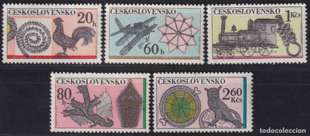 Briefmarken: F-EX63806 CZECHOSLOVAKIA MNH 1972 ORNAMENTAL WIREWORKING RAILWAY TRAIN SHIP.