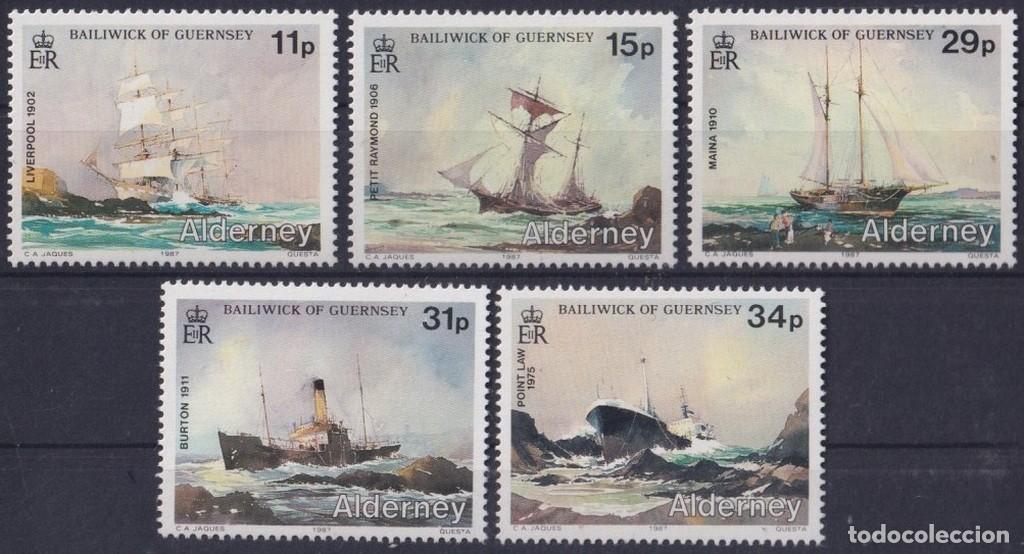 Briefmarken: F-EX64250 ALDERNEY UK ENGLAND MNH 1987 WRECK SHIP SAILBOATS BARCO.