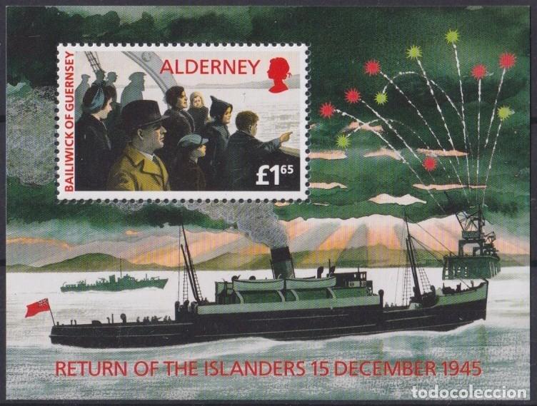 Briefmarken: F-EX63945 ALDERNEY ENGLAND UK MNH 1995 WWII SHIP RETURN OF THE ISLAND 1945.
