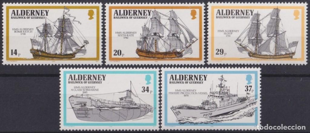 Briefmarken: F-EX63956 UK ENGLAND GUERNSEY ALDERNEY MNH 1990 SHIP SUBMARINE.