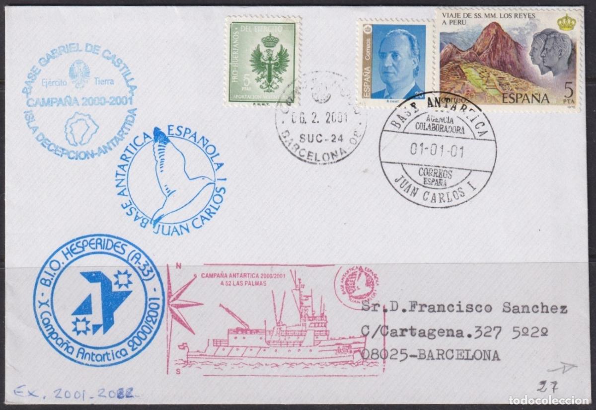 Briefmarken: F-EX63680 SPAIN POLAR ANTARCTIC 2001 JUAN CARLOS I STATION X CAMPAING LAS PALMAS SHIP.