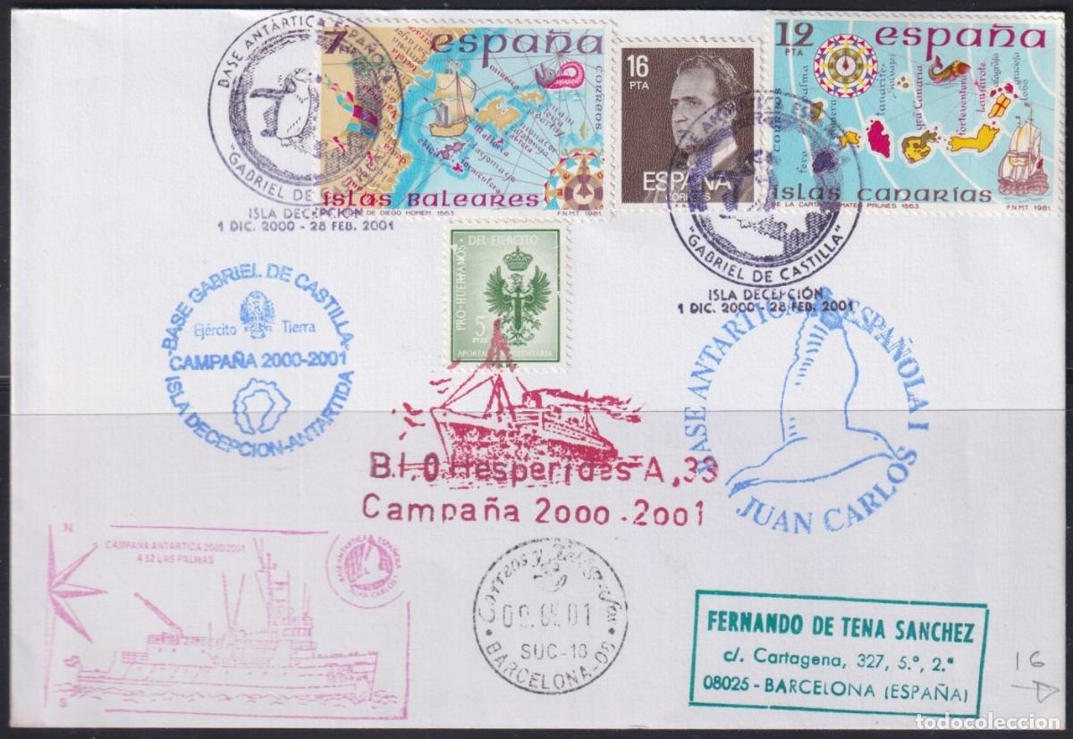 Briefmarken: F-EX63668 SPAIN POLAR ANTARCTIC 2001 GABRIEL DE CASTILLA STATION HESPERIDES SHIP.