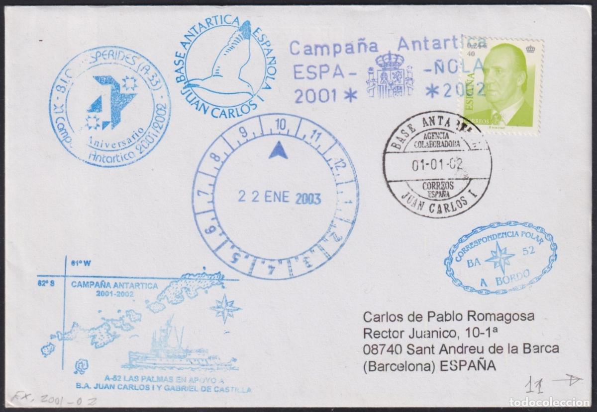 Briefmarken: F-EX63686 SPAIN POLAR ANTARCTIC 2002 JUAN CARLOS I STATION PAQUEBOT SHIP LAS PALMAS.