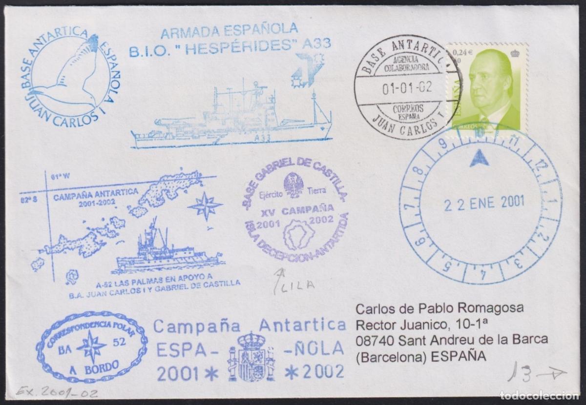 Sellos: F-EX63682 SPAIN POLAR ANTARCTIC 2002 GABRIEL DE CASTILLA STATION PAQUEBOT SHIP HESPERIDES.