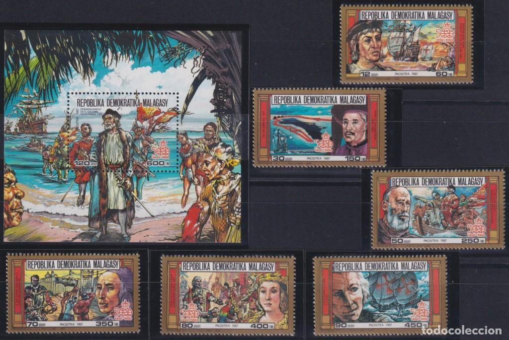 Briefmarken: F-EX64643 MADAGASCAR MNH 1987 DISCOVERY SHIP COLUMBUS MEGALLAN BARTOLOME DIAZ.