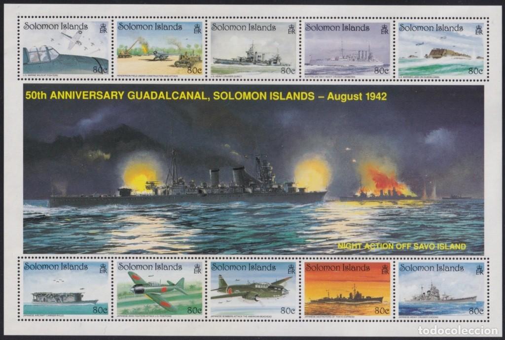 Briefmarken: F-EX65039 MARSHALL IS MNH 1994 50th ANNIV GUADALGANAL BATTLE WWII BATLESHIP.