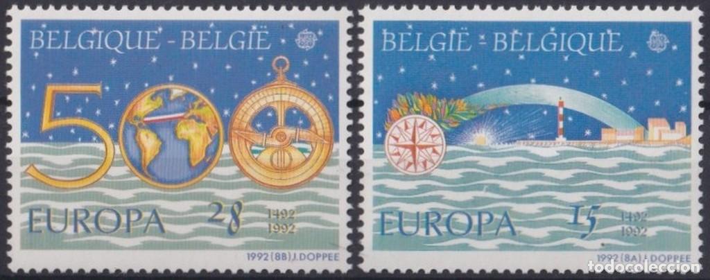 Selos: F-EX64294 BELGIQUE BELGIUM MNH 1992 DISCOVERY OF AMERICA LIGHTHOUSE MAP.