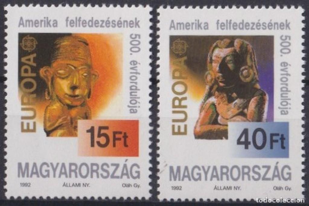 Selos: F-EX64300 HUNGARY MNH 1992 DISCOVERY OF AMERICA COLON COLUMBUS ARCHEOLOGY SCULTURE.