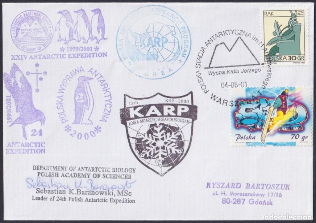 Sellos: F-EX64198 POLAND 2001 ANTARCTIC EXPEDITION STATION KOREAN COVER.