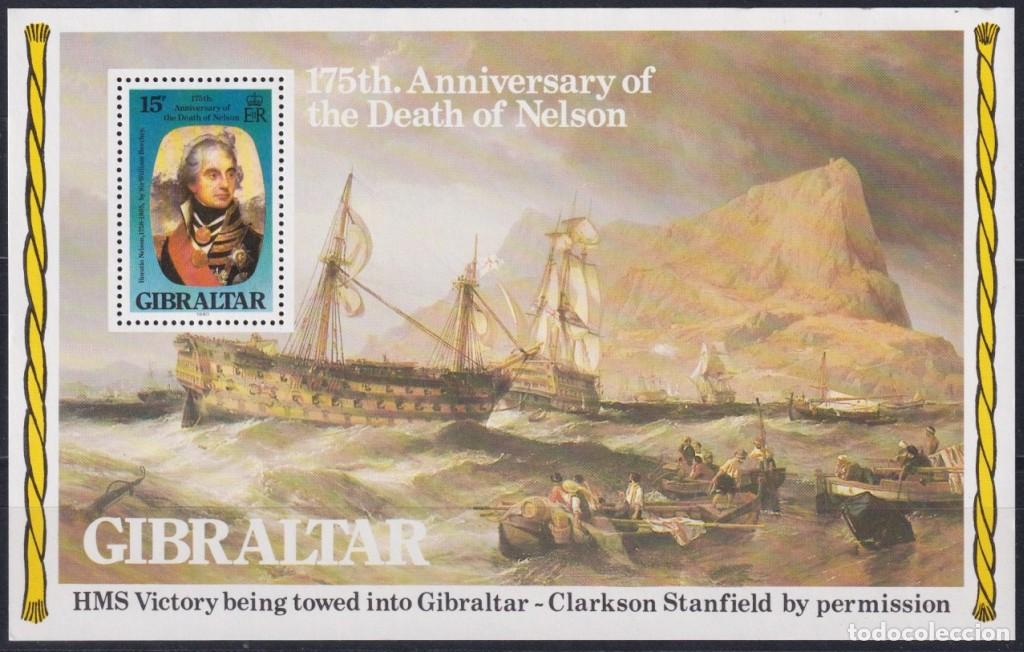 Sellos: F-EX63766 GIBRALTAR MNH 1980 175th ANNIV DEATH LORD NELSON HMS VICTORY SHIP.