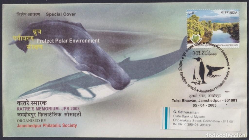 Sellos: F-EX64178 INDIA 2003 PROTECT POLAR ENVIRONMENT FDC. - Foto 2
