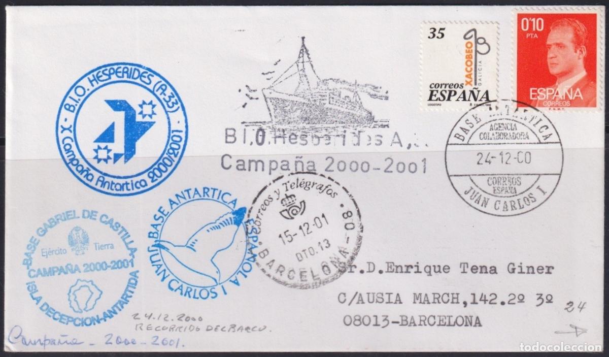 Sellos: F-EX64429 SPAIN POLAR ANTARCTIC 2001 GABRIEL DE CASTILLA STATION HESPERIDES SHIP.