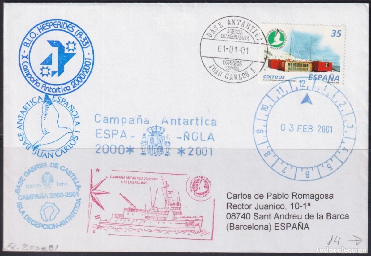 Sellos: F-EX63666 SPAIN POLAR ANTARCTIC 2001 JUAN CARLOS I STATION HESPERIDAS SHIP.