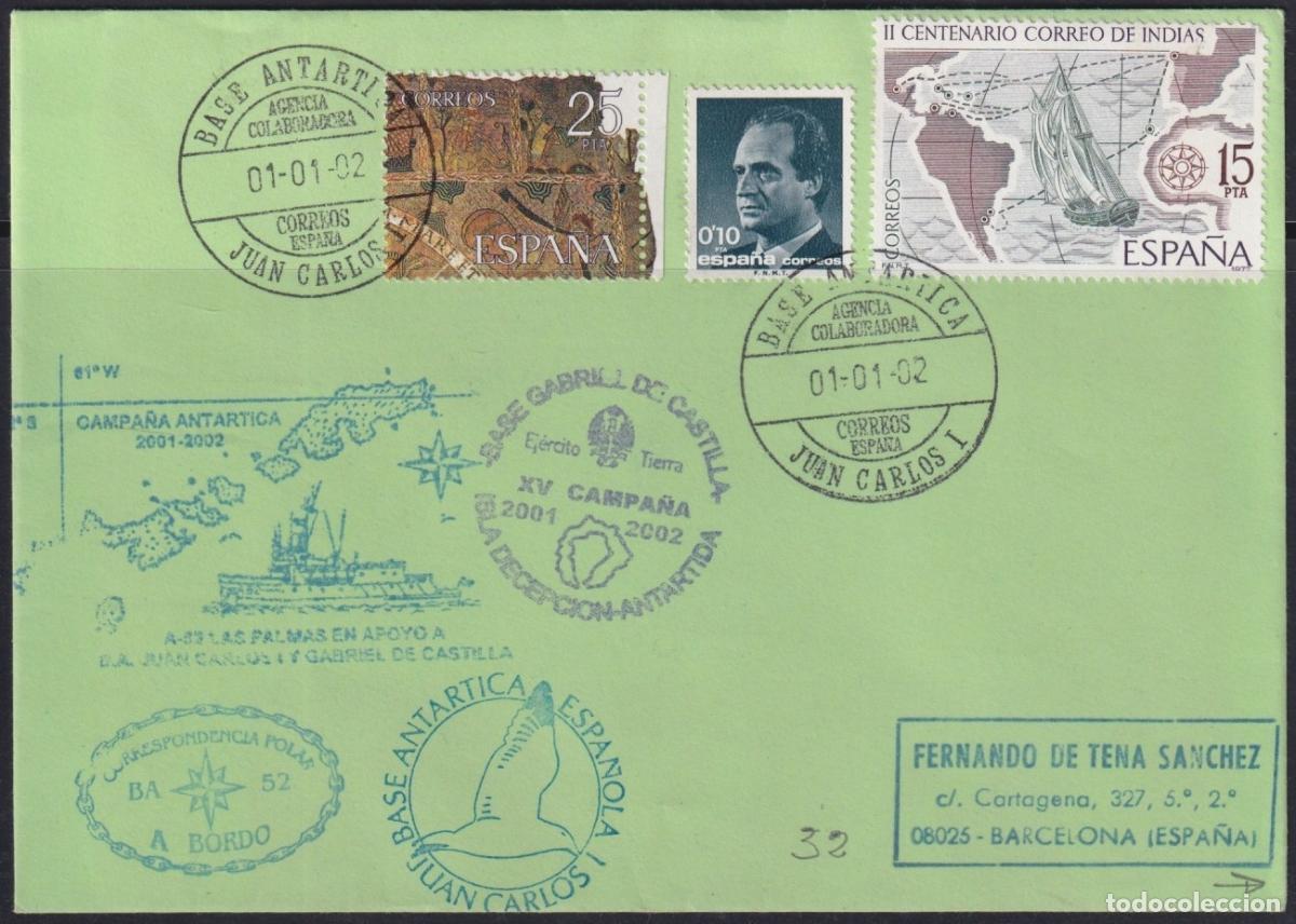 Sellos: F-EX63670 SPAIN POLAR ANTARCTIC 2002 JUAN CARLOS I STATION PAQUEBOT SHIP HESPERIDES.