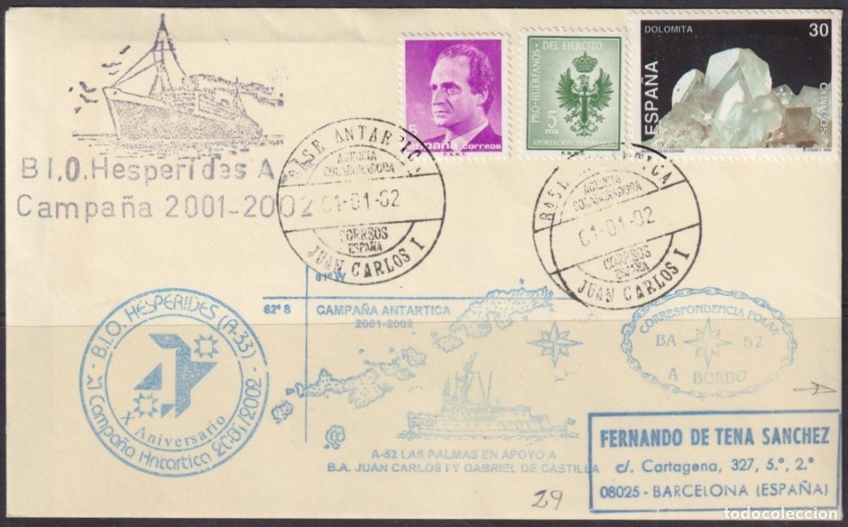 Sellos: F-EX63679 SPAIN POLAR ANTARCTIC 2002 JUAN CARLOS I STATION PAQUEBOT SHIP HESPERIDES.