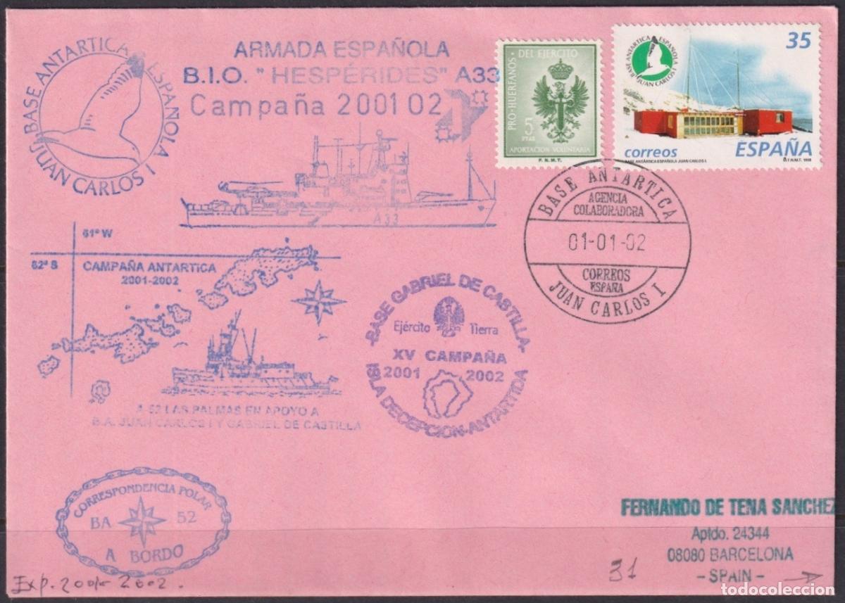 Sellos: F-EX63661 SPAIN POLAR ANTARCTIC 2002 GABRIEL DE CASTILLA STATION PAQUEBOT SHIP HESPERIDES.