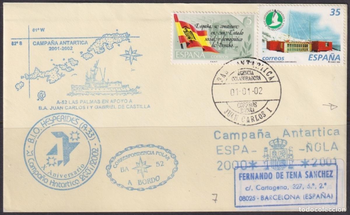 Sellos: F-EX63676 SPAIN POLAR ANTARCTIC 2002 JUAN CARLOS I STATION PAQUEBOT SHIP HESPERIDES.