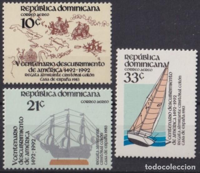 Sellos: F-EX64484 REP DOMINICANA MNH 1983 DISCOVERY REGATTA COLUMBUS SHIP ANTILLES MAP.