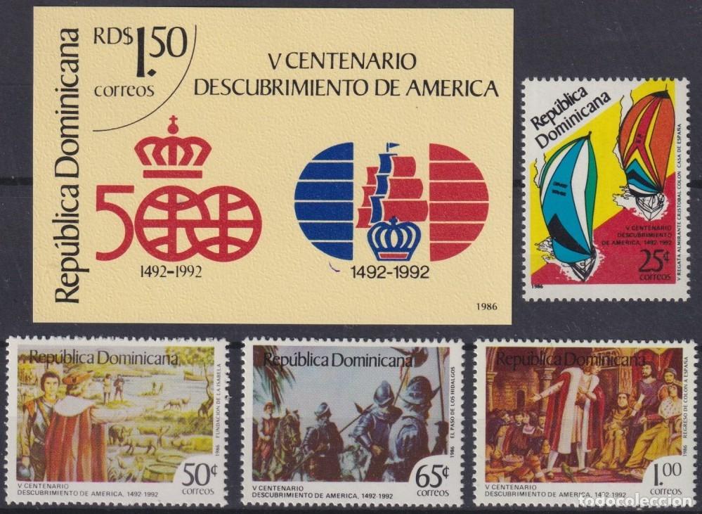 Sellos: F-EX64483 DOMINICANA REP MNH 1986 DISCOVERY COLUMBUS LANDFALL SHIP REGATTA.