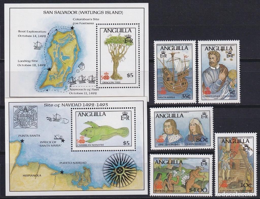 Sellos: F-EX64640 ANGUILLA MNH 1986 DISCOVERY OF AMERICA COLUMBUS COLON MAP.