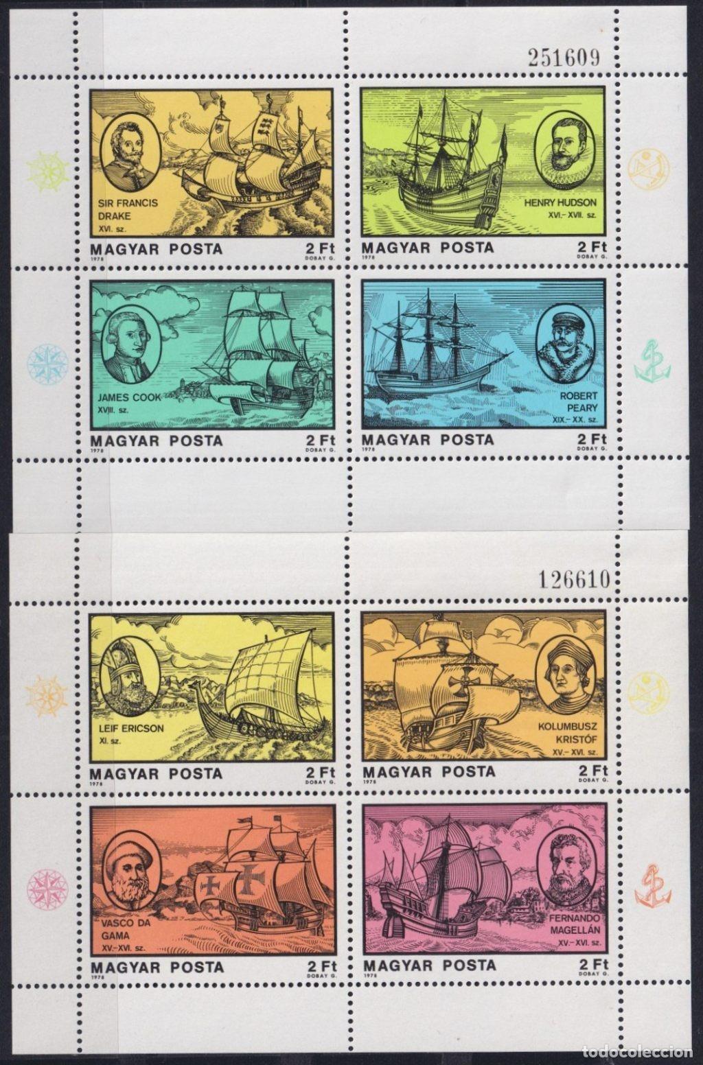 Sellos: F-EX64642 HUNGARY MNH 1978 DISCOVERY COLUMBUS MAGALLANES ERICSON COOK DRAKE.