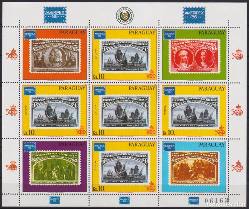 Sellos: F-EX65018 PARAGUAY MNH 1986 BARCO DE DESCUBRIMIENTO BARCOS COLUMBUS COLON AMERIPEX.