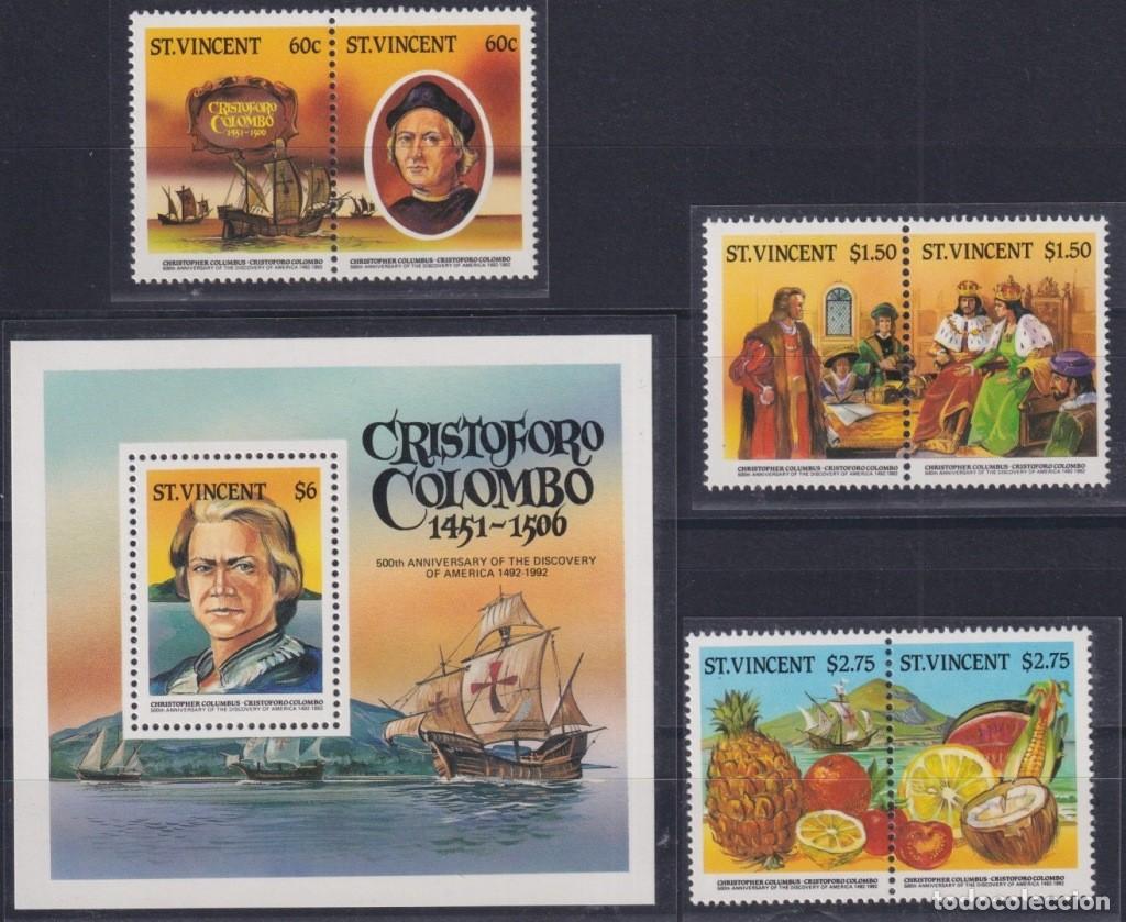 Sellos: F-EX64646 ST VINCENT MNH 1985 DISCOVERY SHIP COLUMBUS FRUIT PINNEAPLE ORANGE.
