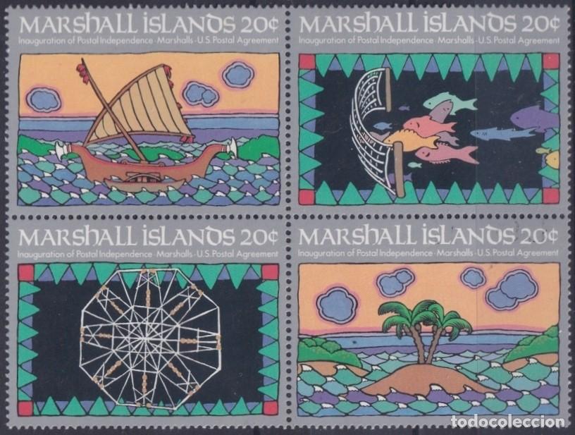 Sellos: F-EX64511 MARSHALL IS MNH 1984 INAUGURATION POSTAL SERVICE SHIP.
