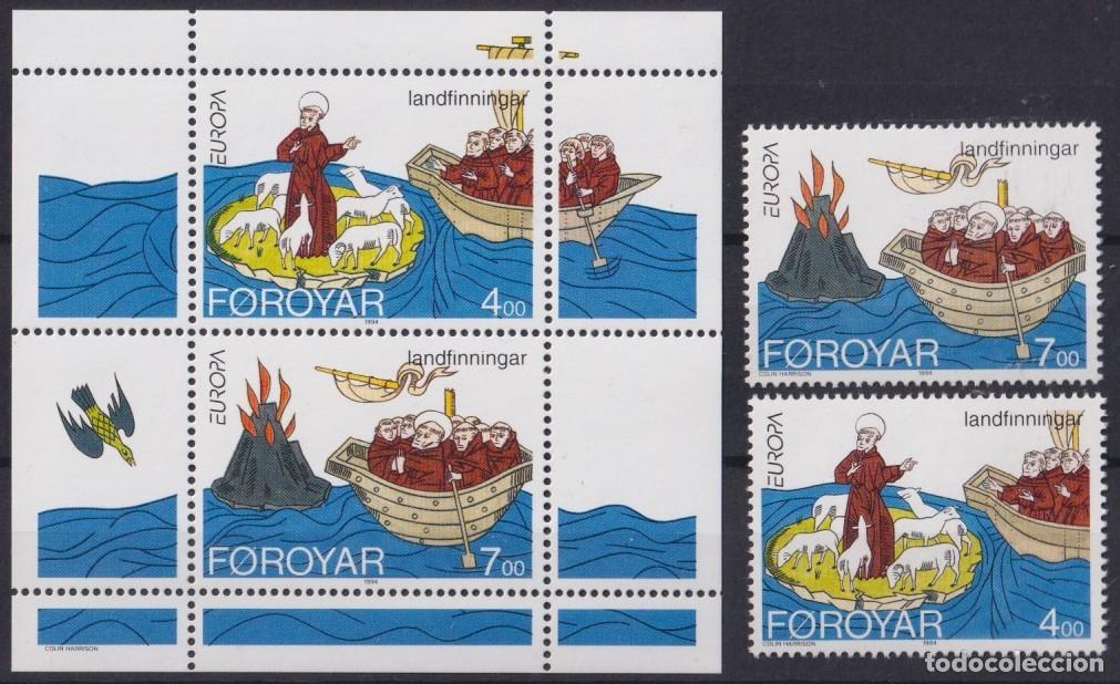 Sellos: F-EX65183 FAROE FAROYAR MNH 1994 EUROPA LANDING SHIP SAILBOAT BARCOS.
