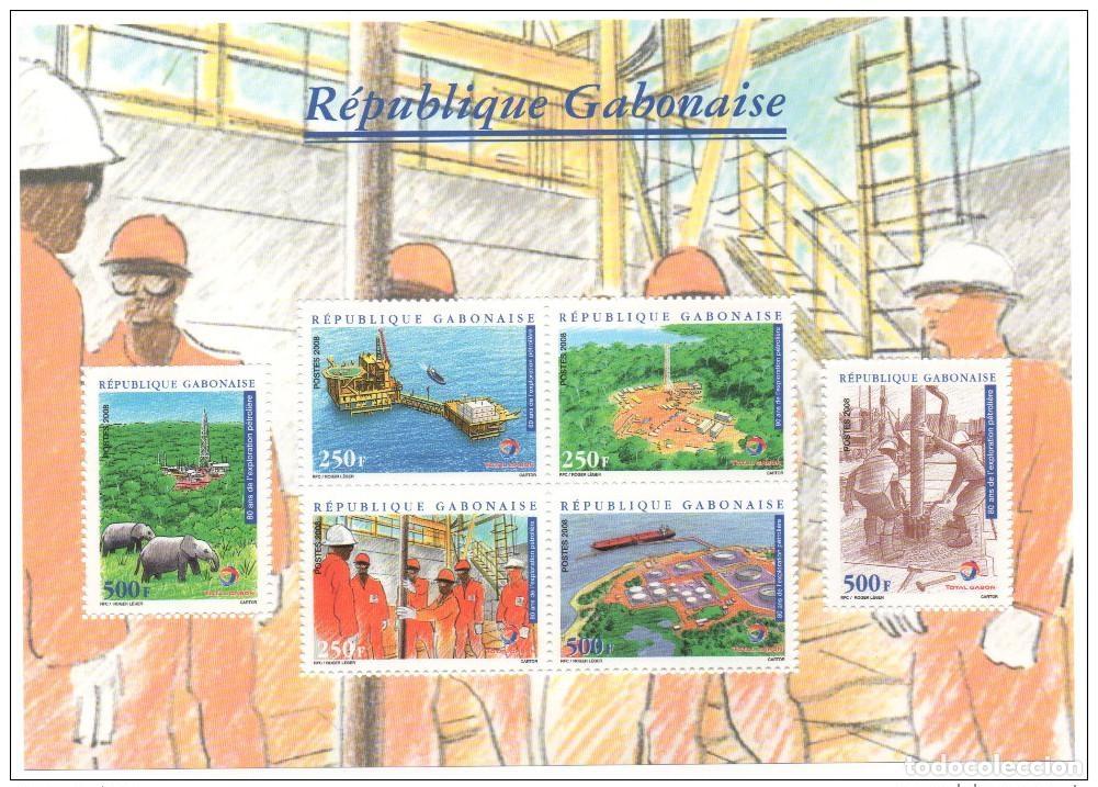 Sellos: Gab&oacute;n 2008 Mi. Bl. 130 bloques Exploraci&oacute;n petrol&iacute;fera TOTAL RARO ELEFANTE MNH**