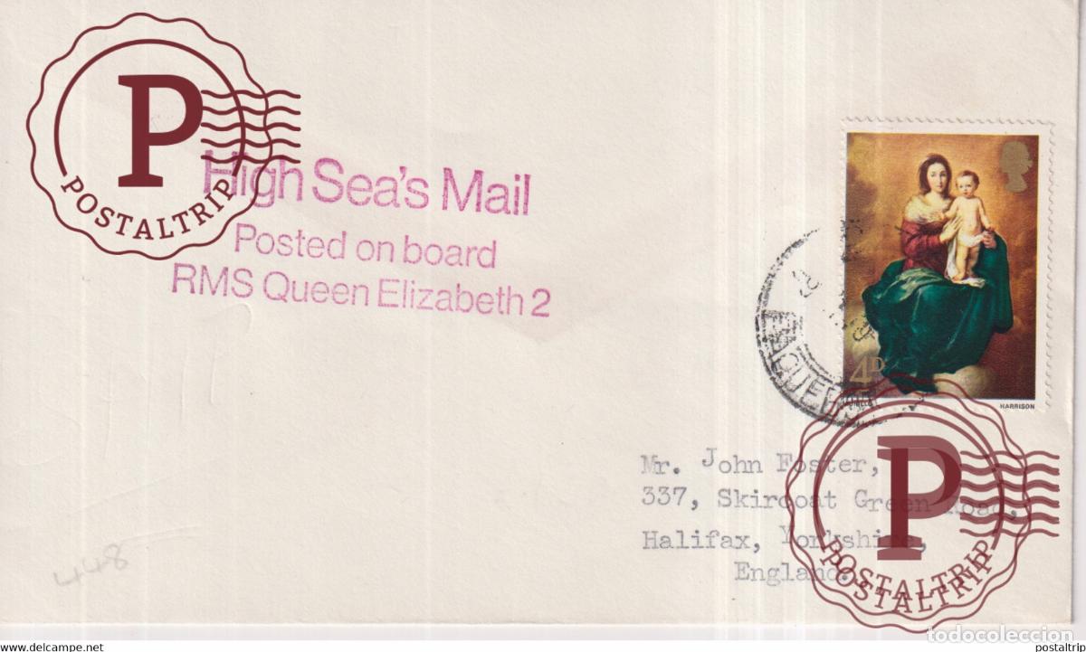 Briefmarken: QUEEN ELISABETH 2 HIGH SEAS MAIL +-15*9cm