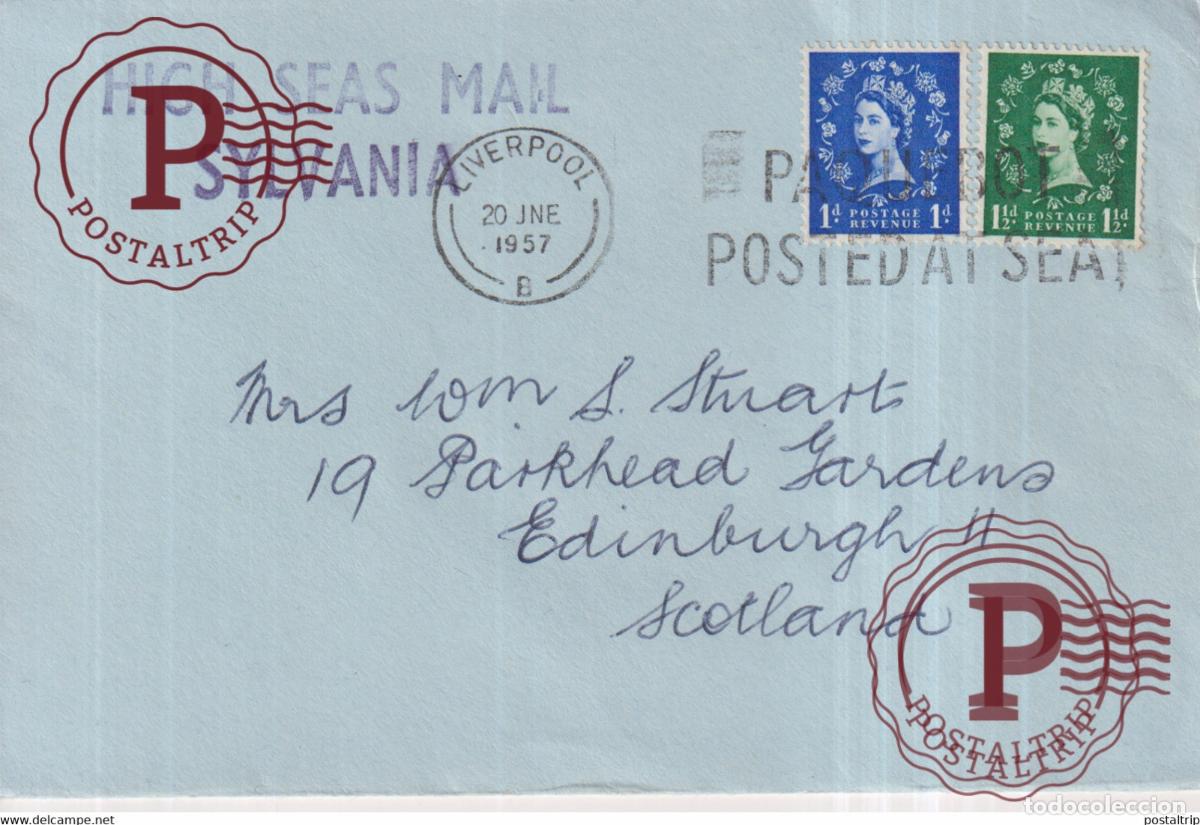 Sellos: HIGH SEAS MAIL SYLVANIA 1957 +-14*9.5cm