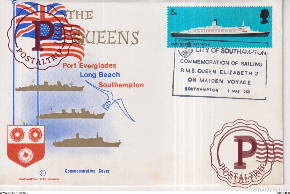 Sellos: THE QUEENS COMMEMORATION OF SAILING RMS QUEEN ELIZABETH CUNARD +-16.5*11cm
