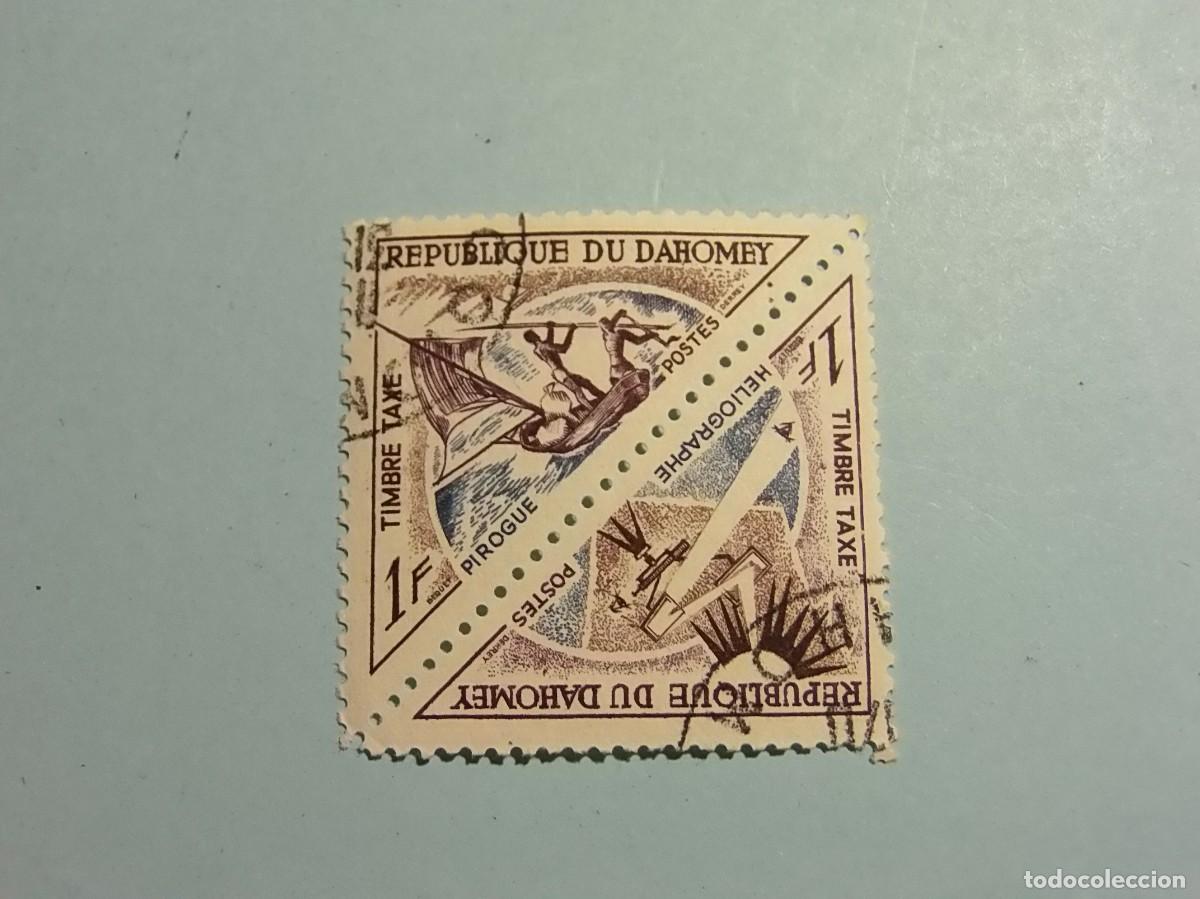 Sellos: BENIN-DAHOMEY 1967 - ANTIGUO REINO - PIRAGUA Y HELIOGRAFO - 2 VALORES.