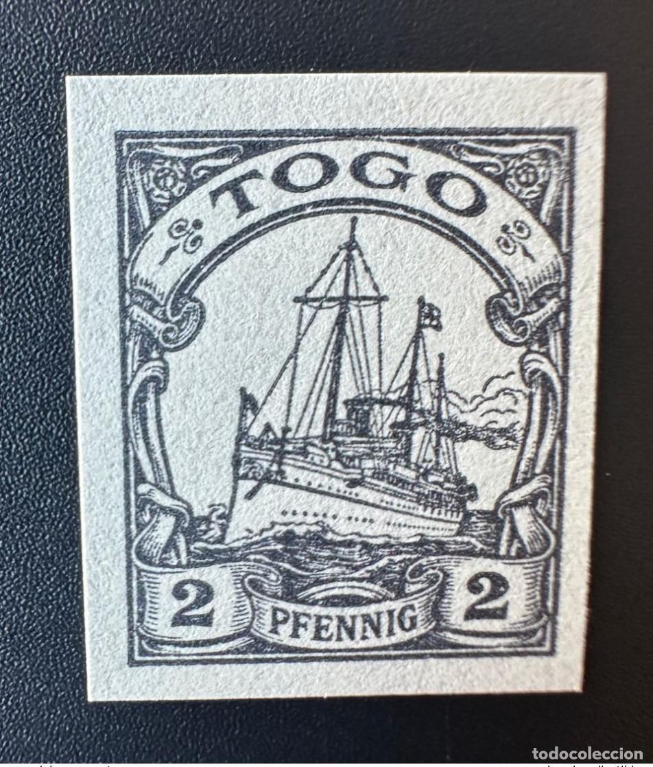 Sellos: Togo 1900 2 Pfennig SMS Hohenzollern Schiff Shiff Shift Proof Test ND