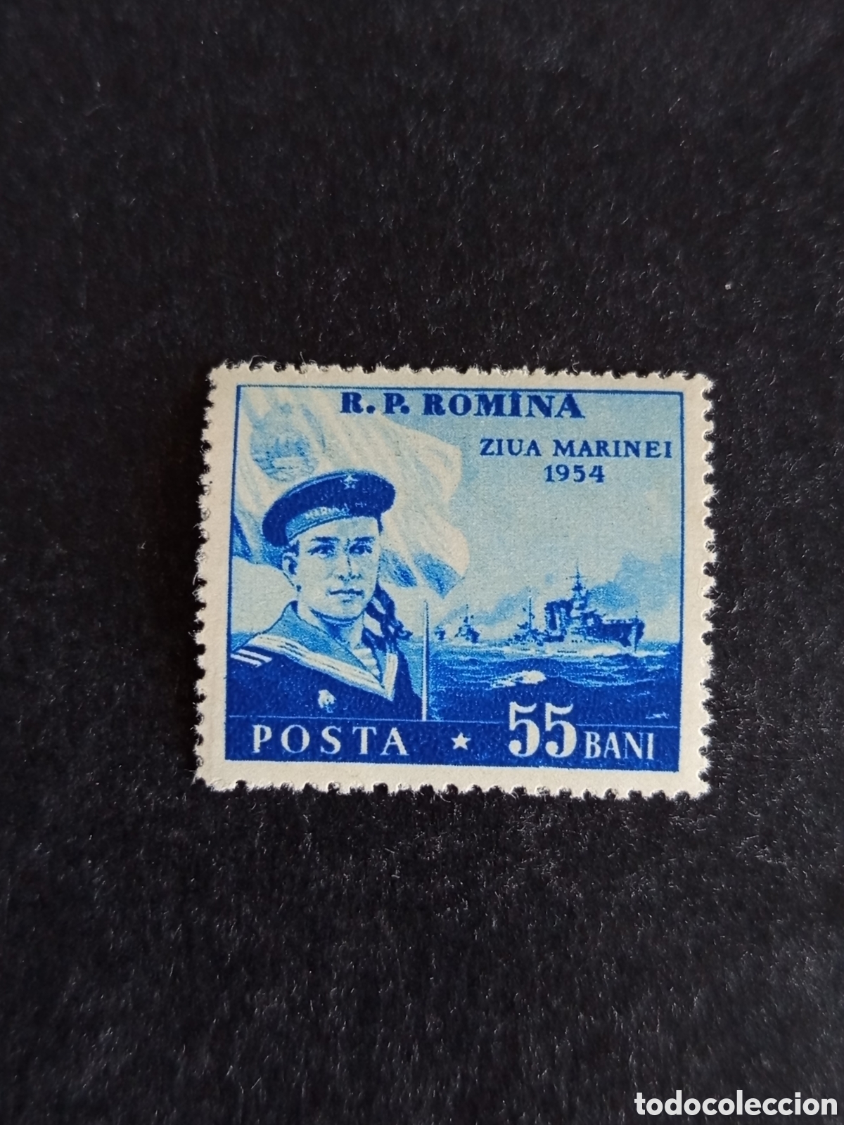 Sellos: Ruman&iacute;a, 1954. D&iacute;a de la Marina. Barco y marinero. Yv 1356. Serie completa. Pedido m&iacute;nimo 3 &euro;.