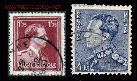 Sellos: B&eacute;lgica 1950. B&aacute;sicos: Leopoldo III - Foto 1