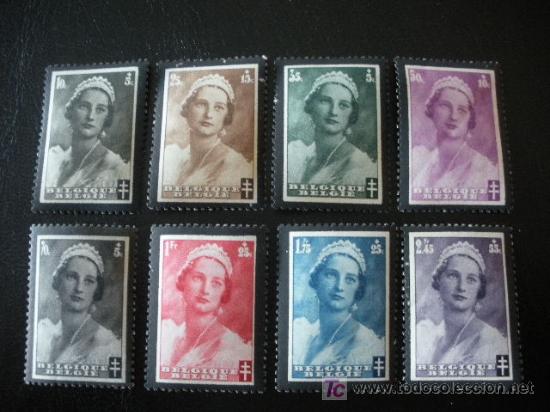 Sellos: Belgica 1935 Ivert 411/8 *** Muerte de la Reina Astrid - Casa Real - Personajes - Foto 1 - 38462639
