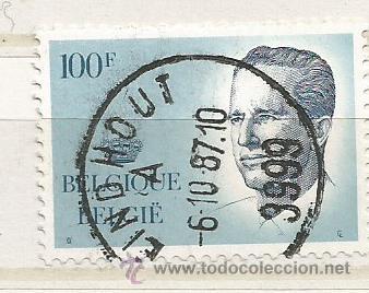 Sellos: B&eacute;gica 1984. Rey Balduino. 100 francos azul - Foto 1